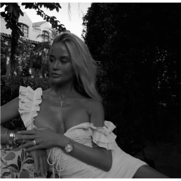 NWOT Zara Blogger’s Favorite Linen Blend Ruched Ruffled Tie Front Mini Dress - Picture 2 of 16